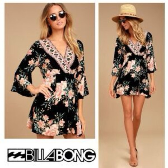 Billabong Black Floral Dress - Picture 2 of 5